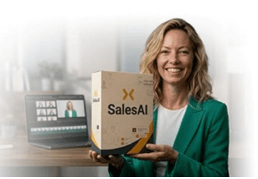 Sales AI Course — example of photorealistic AI spokesperson created using the Sales AI system