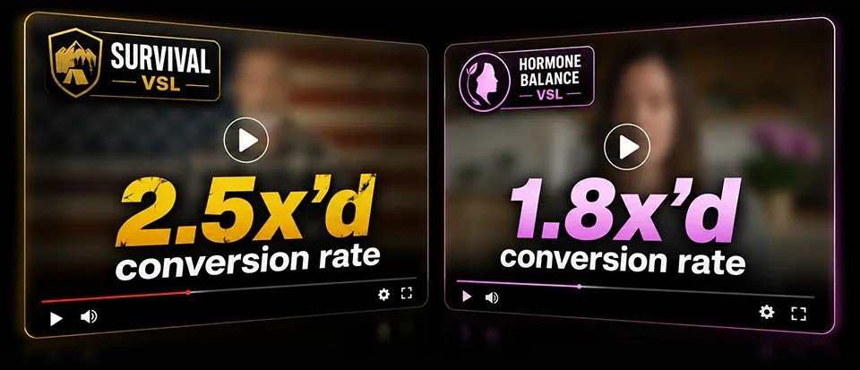 Sales AI VSL hit 2.5x — documented VSL conversion increase using Sales AI Course